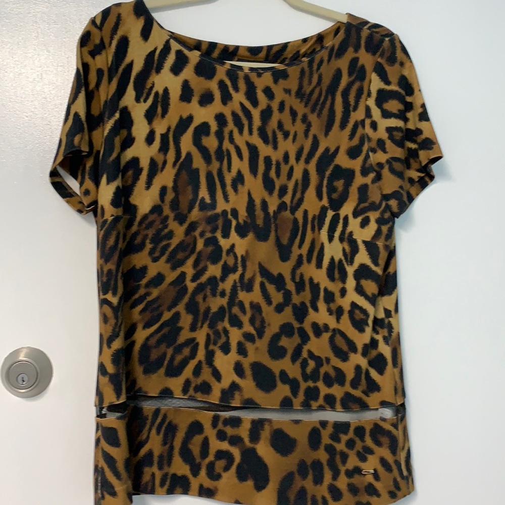 Escada size L leopard or cheetah print with mesh detail